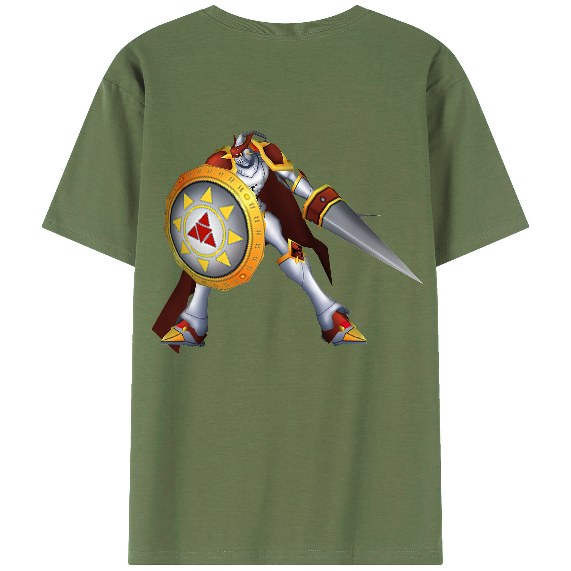 （画像用） Digimon デジタルモンスター/デジモン 綿100％ メンズ半袖Tシャツ（バックプリント） 通気性